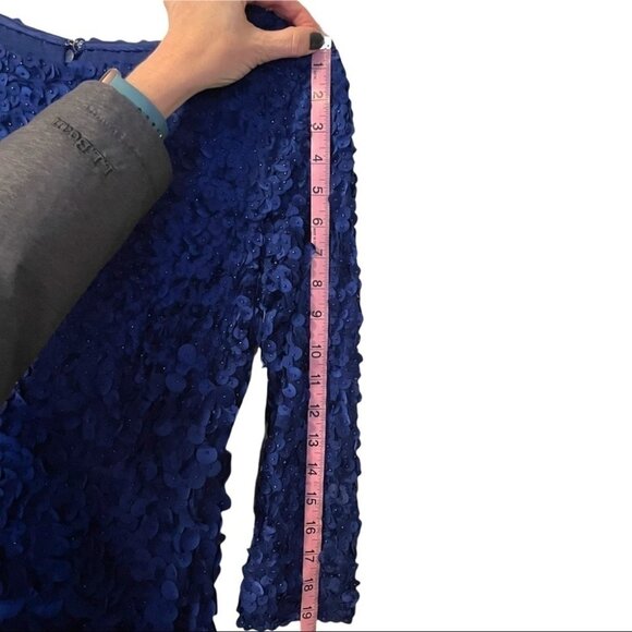 NWT Theia Couture Petal Embellished Designer Boatneck Floor Length Gown Size 8 - Picture 14 of 15